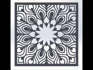 10 DXF File CNC g-code Industrial Laser DECORATIVE PANEL SQUARE Plasma Nr0691 3D Model