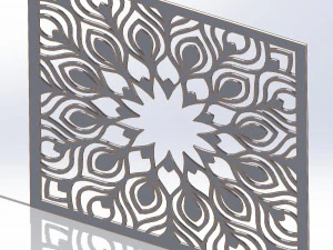 10 DXF File CNC g-code Industrial Laser DECORATIVE PANEL SQUARE Plasma Nr0691 3D Model