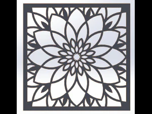 10 DXF File CNC g-code Industrial Laser DECORATIVE PANEL SQUARE Plasma Nr0691 3D Model