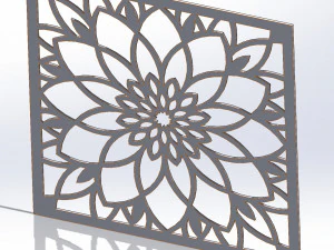 10 DXF File CNC g-code Industrial Laser DECORATIVE PANEL SQUARE Plasma Nr0691 3D Model
