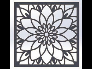 10 DXF File CNC g-code Industrial Laser DECORATIVE PANEL SQUARE Plasma Nr0691 3D Model
