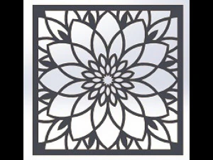 10 DXF File CNC g-code Industrial Laser DECORATIVE PANEL SQUARE Plasma Nr0691 3D Model