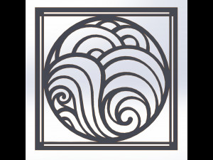 10 DXF File CNC g-code Industrial Laser DECORATIVE PANEL SQUARE Plasma Nr0691 3D Model