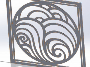 10 DXF File CNC g-code Industrial Laser DECORATIVE PANEL SQUARE Plasma Nr0691 3D Model