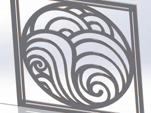 10 DXF File CNC g-code Industrial Laser DECORATIVE PANEL SQUARE Plasma Nr0691 3D Model