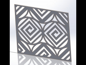 10 DXF File CNC g-code Industrial Laser DECORATIVE PANEL SQUARE Plasma Nr0691 3D Model