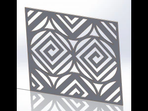 10 DXF File CNC g-code Industrial Laser DECORATIVE PANEL SQUARE Plasma Nr0691 3D Model