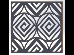 10 DXF File CNC g-code Industrial Laser DECORATIVE PANEL SQUARE Plasma Nr0691 3D Model