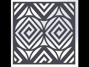 10 DXF File CNC g-code Industrial Laser DECORATIVE PANEL SQUARE Plasma Nr0691 3D Model