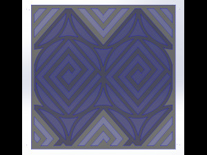 10 DXF File CNC g-code Industrial Laser DECORATIVE PANEL SQUARE Plasma Nr0691 3D Model