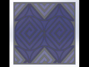 10 DXF File CNC g-code Industrial Laser DECORATIVE PANEL SQUARE Plasma Nr0691 3D Model