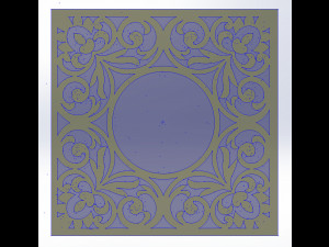 10 DXF File CNC g-code Industrial Laser DECORATIVE PANEL SQUARE Plasma Nr0691 3D Model