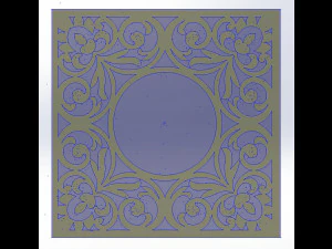 10 DXF File CNC g-code Industrial Laser DECORATIVE PANEL SQUARE Plasma Nr0691 3D Model