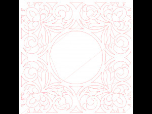 10 DXF File CNC g-code Industrial Laser DECORATIVE PANEL SQUARE Plasma Nr0691 3D Model
