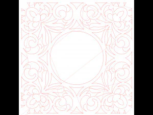 10 DXF File CNC g-code Industrial Laser DECORATIVE PANEL SQUARE Plasma Nr0691 3D Model