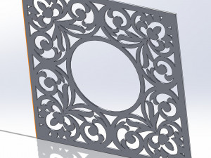 10 DXF File CNC g-code Industrial Laser DECORATIVE PANEL SQUARE Plasma Nr0691 3D Model
