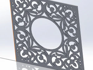10 DXF File CNC g-code Industrial Laser DECORATIVE PANEL SQUARE Plasma Nr0691 3D Model