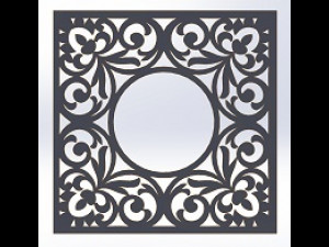 10 DXF File CNC g-code Industrial Laser DECORATIVE PANEL SQUARE Plasma Nr0691 3D Model