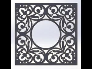 10 DXF File CNC g-code Industrial Laser DECORATIVE PANEL SQUARE Plasma Nr0691 3D Model