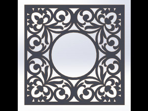 10 DXF File CNC g-code Industrial Laser DECORATIVE PANEL SQUARE Plasma Nr0691 3D Model