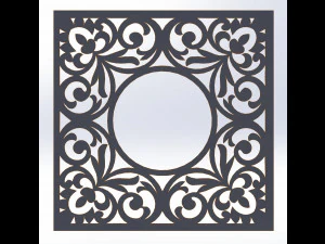 10 DXF File CNC g-code Industrial Laser DECORATIVE PANEL SQUARE Plasma Nr0691 3D Model