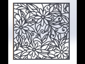 10 DXF File CNC g-code Industrial Laser DECORATIVE PANEL SQUARE Plasma Nr0691 3D Model