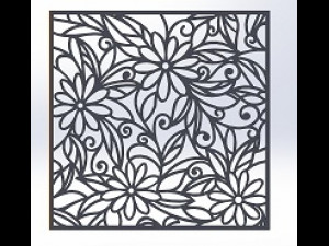 10 DXF File CNC g-code Industrial Laser DECORATIVE PANEL SQUARE Plasma Nr0691 3D Model