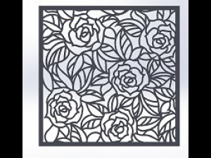 10 DXF File CNC g-code Industrial Laser DECORATIVE PANEL SQUARE Plasma Nr0691 3D Model