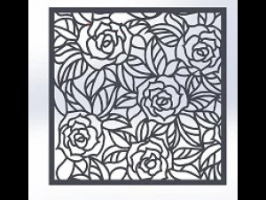 10 DXF File CNC g-code Industrial Laser DECORATIVE PANEL SQUARE Plasma Nr0691 3D Model