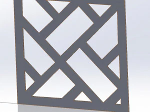 10 DXF File CNC g-code Industrial Laser DECORATIVE PANEL SQUARE Plasma Nr0691 3D Model