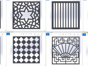 10 DXF File CNC g-code Industrial Laser DECORATIVE PANEL SQUARE Plasma Nr0692 3D Model