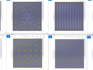 10 DXF File CNC g-code Industrial Laser DECORATIVE PANEL SQUARE Plasma Nr0692 Modelo 3D