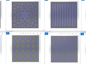 10 DXF File CNC g-code Industrial Laser DECORATIVE PANEL SQUARE Plasma Nr0692 3D Model