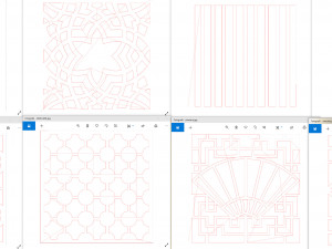 10 DXF File CNC g-code Industrial Laser DECORATIVE PANEL SQUARE Plasma Nr0692 Modelo 3D