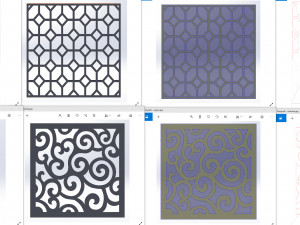 10 DXF File CNC g-code Industrial Laser DECORATIVE PANEL SQUARE Plasma Nr0692 Modelo 3D