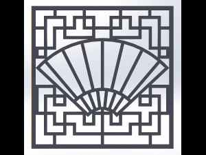 10 DXF File CNC g-code Industrial Laser DECORATIVE PANEL SQUARE Plasma Nr0692 3D Model