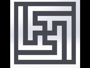 10 DXF File CNC g-code Industrial Laser DECORATIVE PANEL SQUARE Plasma Nr0692 Modelo 3D