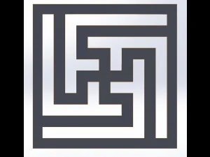 10 DXF File CNC g-code Industrial Laser DECORATIVE PANEL SQUARE Plasma Nr0692 3D Model