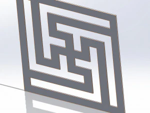 10 DXF File CNC g-code Industrial Laser DECORATIVE PANEL SQUARE Plasma Nr0692 3D Model