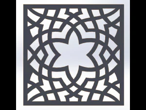 10 DXF File CNC g-code Industrial Laser DECORATIVE PANEL SQUARE Plasma Nr0692 3D Model