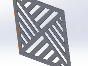 10 DXF File CNC g-code Industrial Laser DECORATIVE PANEL SQUARE Plasma Nr0692 3D Model