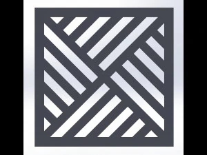 10 DXF File CNC g-code Industrial Laser DECORATIVE PANEL SQUARE Plasma Nr0692 3D Model