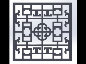 10 DXF File CNC g-code Industrial Laser DECORATIVE PANEL SQUARE Plasma Nr0692 Modelo 3D