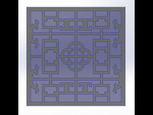 10 DXF File CNC g-code Industrial Laser DECORATIVE PANEL SQUARE Plasma Nr0692 Modelo 3D