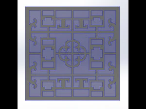 10 DXF File CNC g-code Industrial Laser DECORATIVE PANEL SQUARE Plasma Nr0692 3D Model