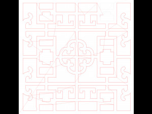 10 DXF File CNC g-code Industrial Laser DECORATIVE PANEL SQUARE Plasma Nr0692 Modelo 3D