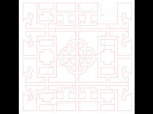 10 DXF File CNC g-code Industrial Laser DECORATIVE PANEL SQUARE Plasma Nr0692 3D Model