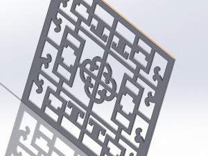 10 DXF File CNC g-code Industrial Laser DECORATIVE PANEL SQUARE Plasma Nr0692 Modelo 3D