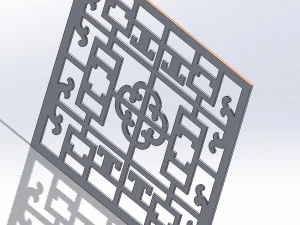 10 DXF File CNC g-code Industrial Laser DECORATIVE PANEL SQUARE Plasma Nr0692 3D Model