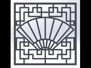 10 DXF File CNC g-code Industrial Laser DECORATIVE PANEL SQUARE Plasma Nr0692 Modelo 3D